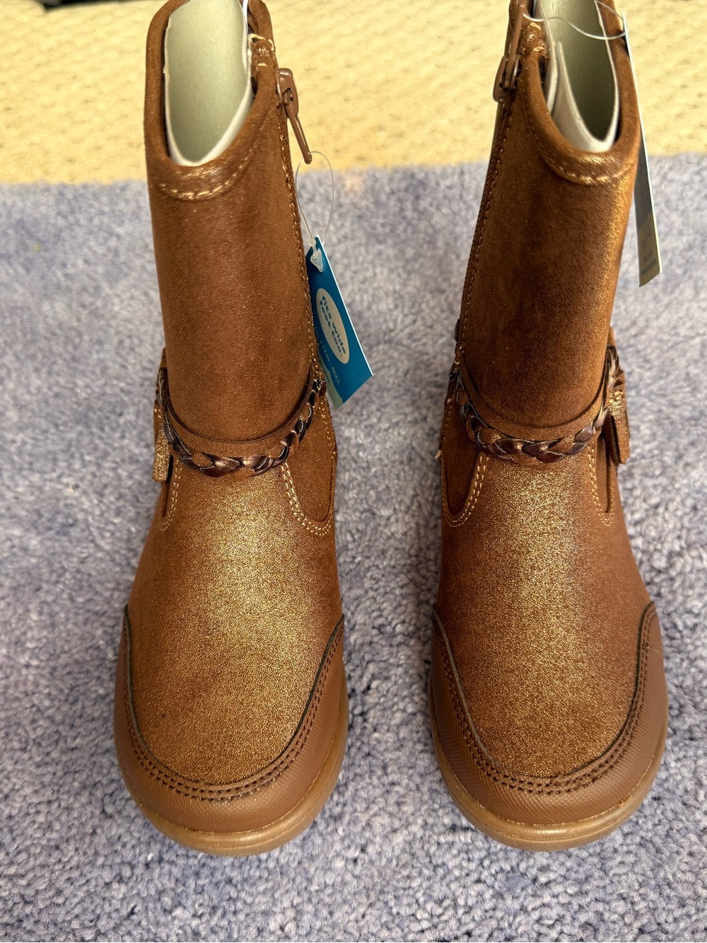 Stride Rite Girls Brown Sparkle Pull-On Boots